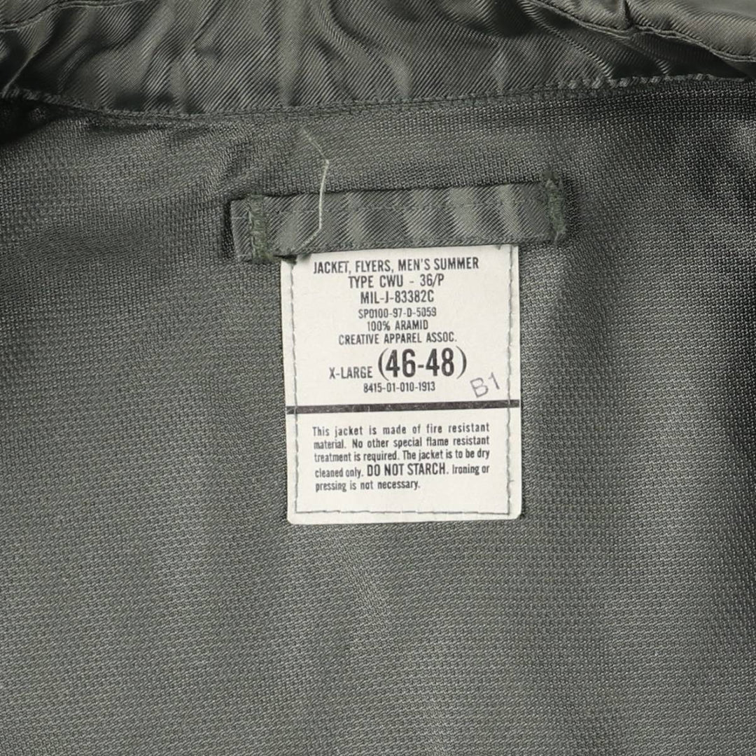 90's US military actual product CWU-36 Aramid Khaki type Vintage Second Hand