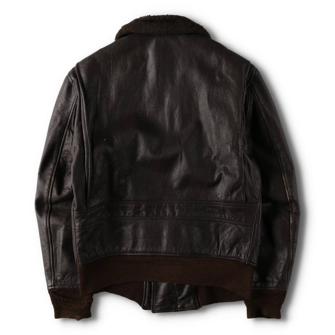 1970'S US Military G-1 Leather Flight Jacket, Made in USA, Men's Size Medium, Vintage genuine leather brown type Vintage Second Hand