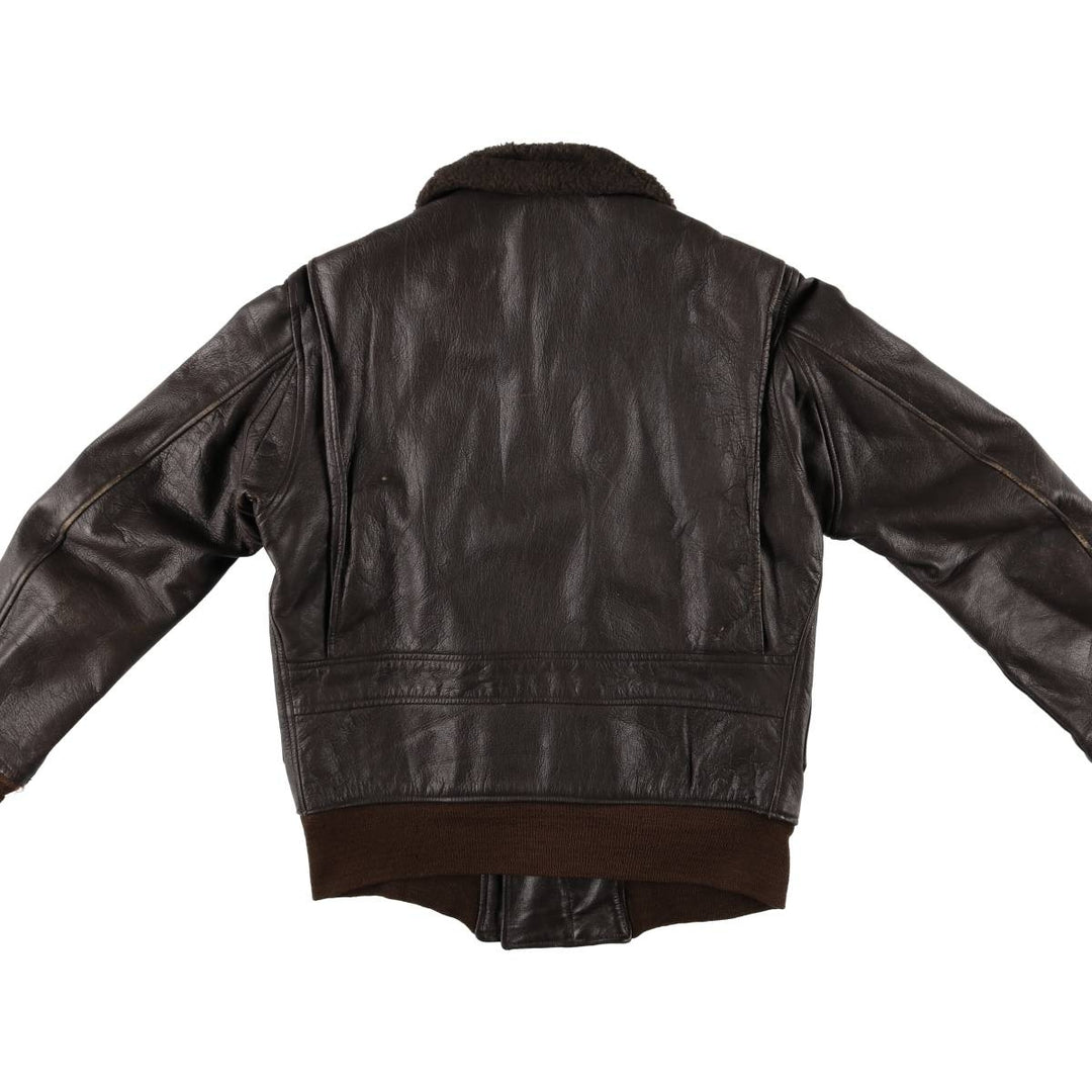1970'S US Military G-1 Leather Flight Jacket, Made in USA, Men's Size Medium, Vintage genuine leather brown type Vintage Second Hand