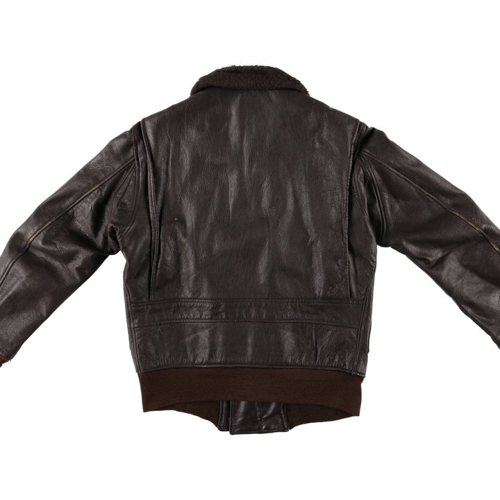 1970'S US Military G-1 Leather Flight Jacket, Made in USA, Men's Size Medium, Vintage genuine leather brown type Vintage Second Hand