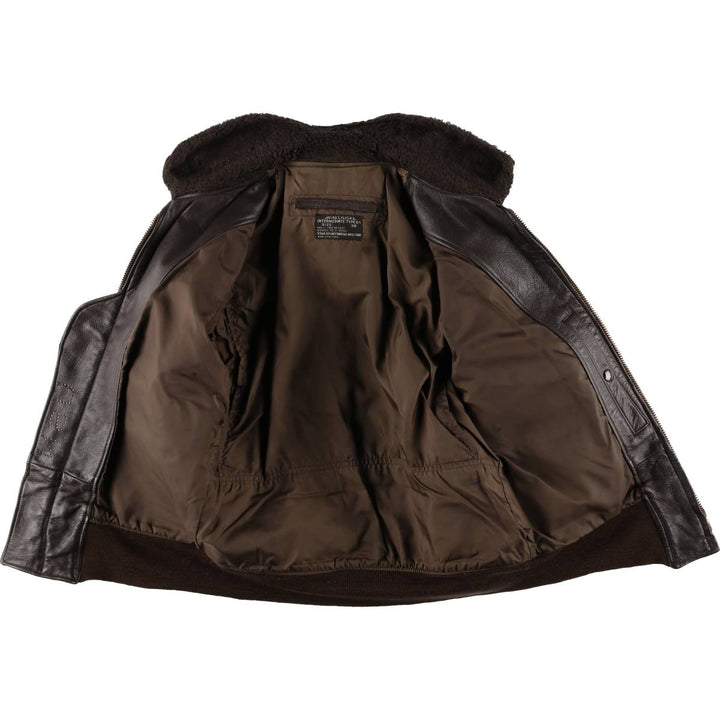 1970'S US Military G-1 Leather Flight Jacket, Made in USA, Men's Size Medium, Vintage genuine leather brown type Vintage Second Hand