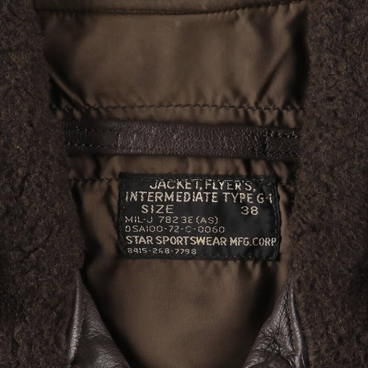 1970'S US Military G-1 Leather Flight Jacket, Made in USA, Men's Size Medium, Vintage genuine leather brown type Vintage Second Hand