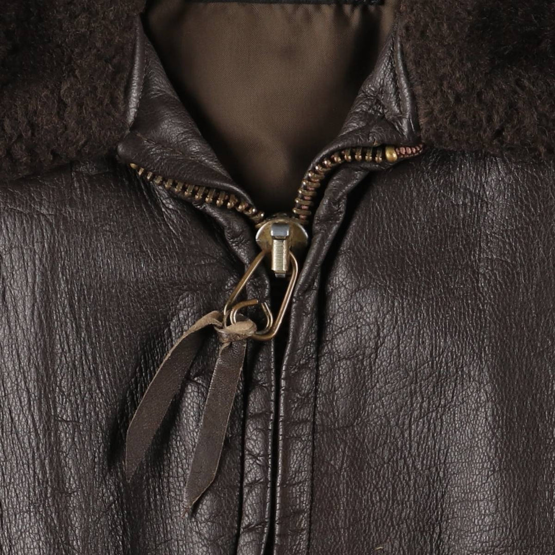 1970'S US Military G-1 Leather Flight Jacket, Made in USA, Men's Size Medium, Vintage genuine leather brown type Vintage Second Hand