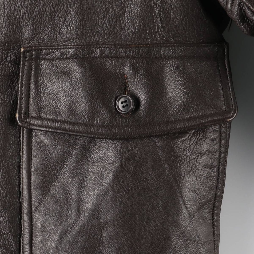 1970'S US Military G-1 Leather Flight Jacket, Made in USA, Men's Size Medium, Vintage genuine leather brown type Vintage Second Hand