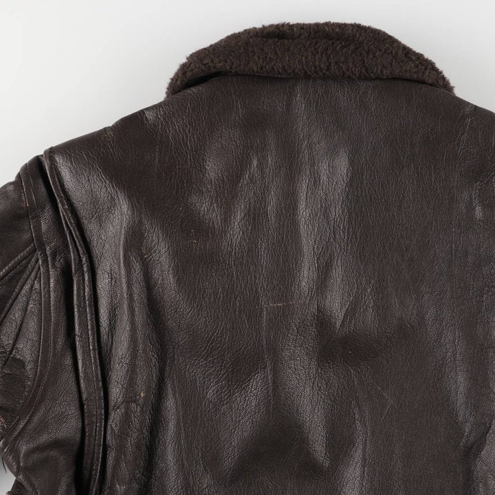 1970'S US Military G-1 Leather Flight Jacket, Made in USA, Men's Size Medium, Vintage genuine leather brown type Vintage Second Hand