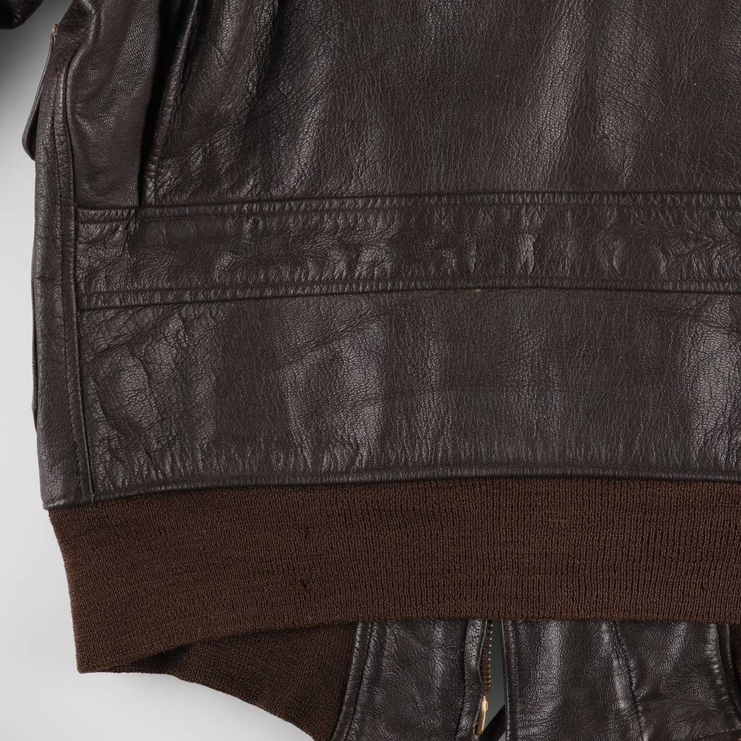 1970'S US Military G-1 Leather Flight Jacket, Made in USA, Men's Size Medium, Vintage genuine leather brown type Vintage Second Hand