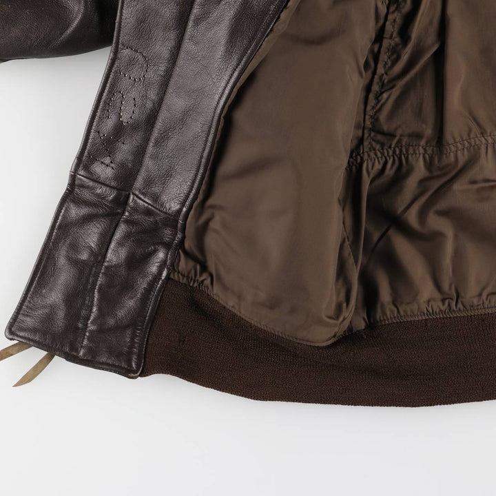 1970'S US Military G-1 Leather Flight Jacket, Made in USA, Men's Size Medium, Vintage genuine leather brown type Vintage Second Hand