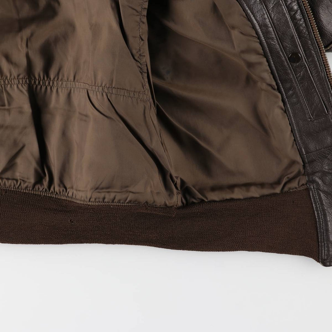 1970'S US Military G-1 Leather Flight Jacket, Made in USA, Men's Size Medium, Vintage genuine leather brown type Vintage Second Hand