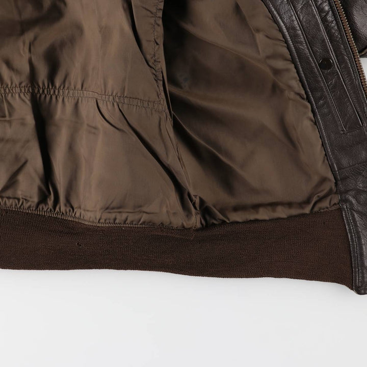 1970'S US Military G-1 Leather Flight Jacket, Made in USA, Men's Size Medium, Vintage genuine leather brown type Vintage Second Hand