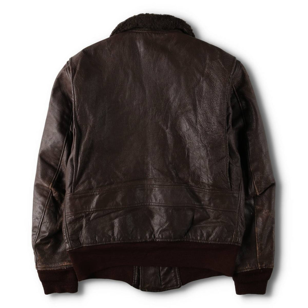 1960'S US Military G-1 Leather Flight Jacket, Made in USA, Men's Size Medium, Vintage genuine leather brown type Vintage Second Hand