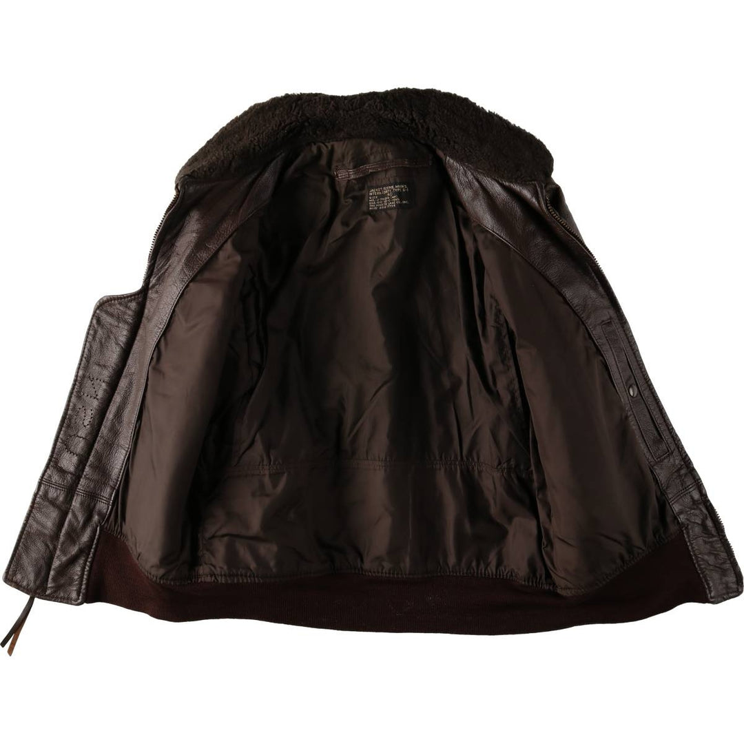 1960'S US Military G-1 Leather Flight Jacket, Made in USA, Men's Size Medium, Vintage genuine leather brown type Vintage Second Hand