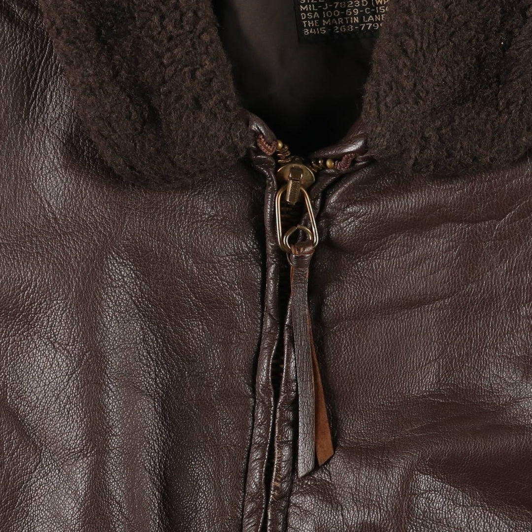 1960'S US Military G-1 Leather Flight Jacket, Made in USA, Men's Size Medium, Vintage genuine leather brown type Vintage Second Hand
