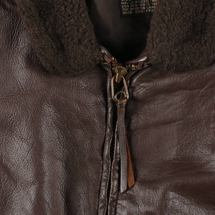 1960'S US Military G-1 Leather Flight Jacket, Made in USA, Men's Size Medium, Vintage genuine leather brown type Vintage Second Hand