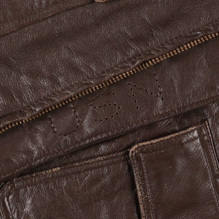 1960'S US Military G-1 Leather Flight Jacket, Made in USA, Men's Size Medium, Vintage genuine leather brown type Vintage Second Hand