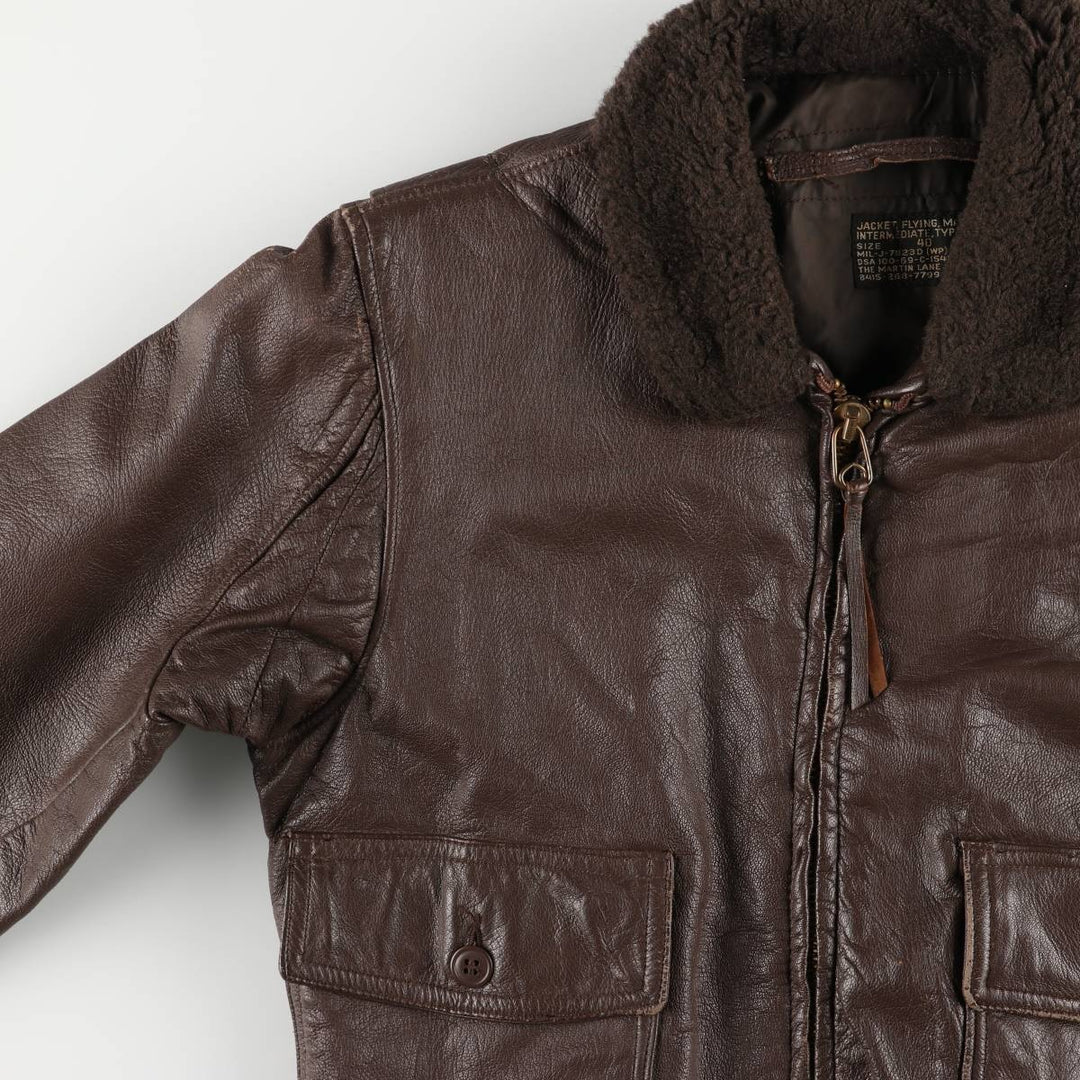 1960'S US Military G-1 Leather Flight Jacket, Made in USA, Men's Size Medium, Vintage genuine leather brown type Vintage Second Hand