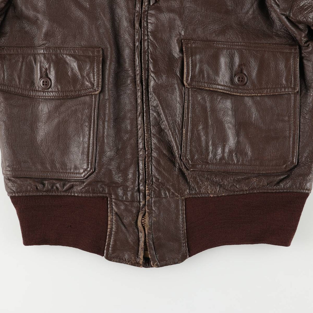 1960'S US Military G-1 Leather Flight Jacket, Made in USA, Men's Size Medium, Vintage genuine leather brown type Vintage Second Hand