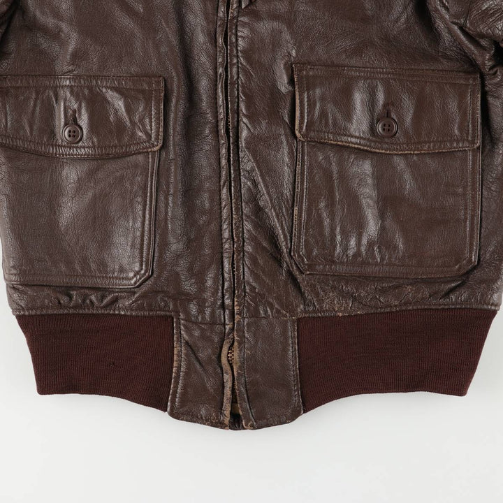 1960'S US Military G-1 Leather Flight Jacket, Made in USA, Men's Size Medium, Vintage genuine leather brown type Vintage Second Hand