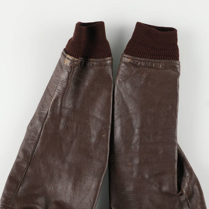 1960'S US Military G-1 Leather Flight Jacket, Made in USA, Men's Size Medium, Vintage genuine leather brown type Vintage Second Hand