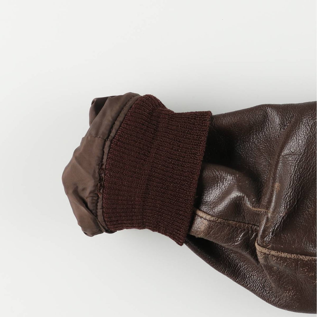 1960'S US Military G-1 Leather Flight Jacket, Made in USA, Men's Size Medium, Vintage genuine leather brown type Vintage Second Hand