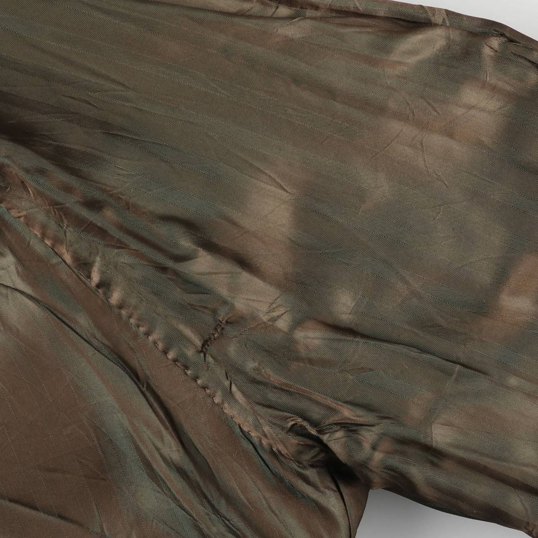 Vintage 1970'S Harris Tweed wool long coat, herringbone pattern, made in Scotland, men's size L wool brown type Vintage Second Hand