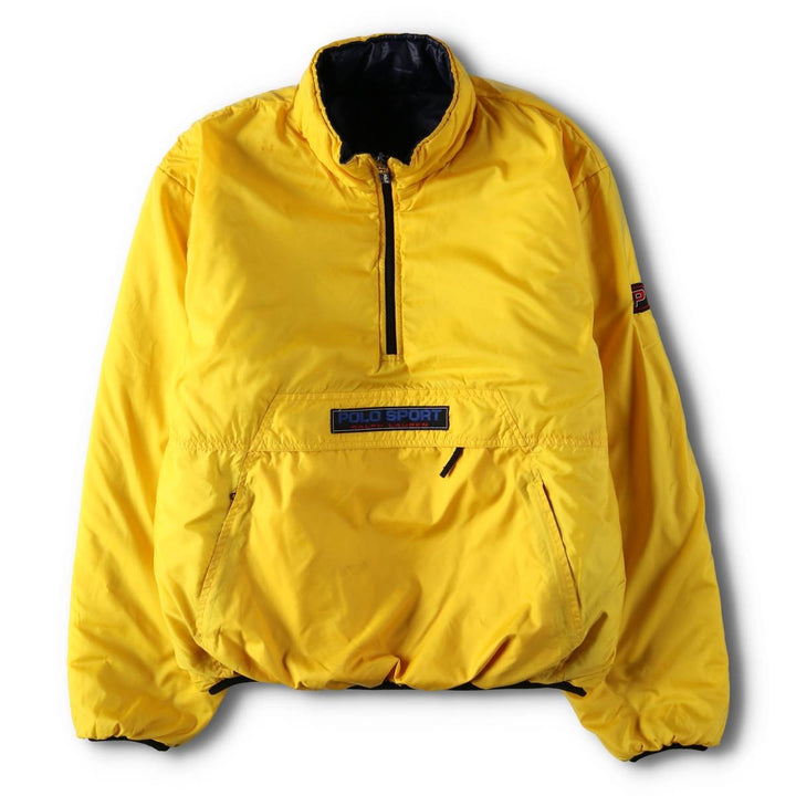 Ralph Lauren Polo Sport Padded Reversible Ripstop Anorak Jacket, Men's Size XL polyester yellow type Vintage Second Hand