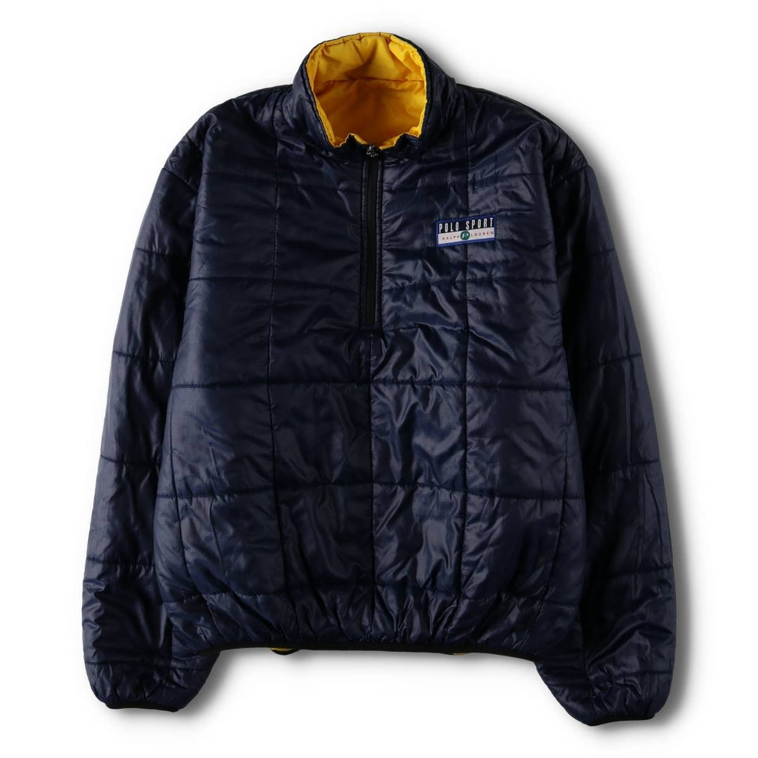 Ralph Lauren Polo Sport Padded Reversible Ripstop Anorak Jacket, Men's Size XL polyester yellow type Vintage Second Hand