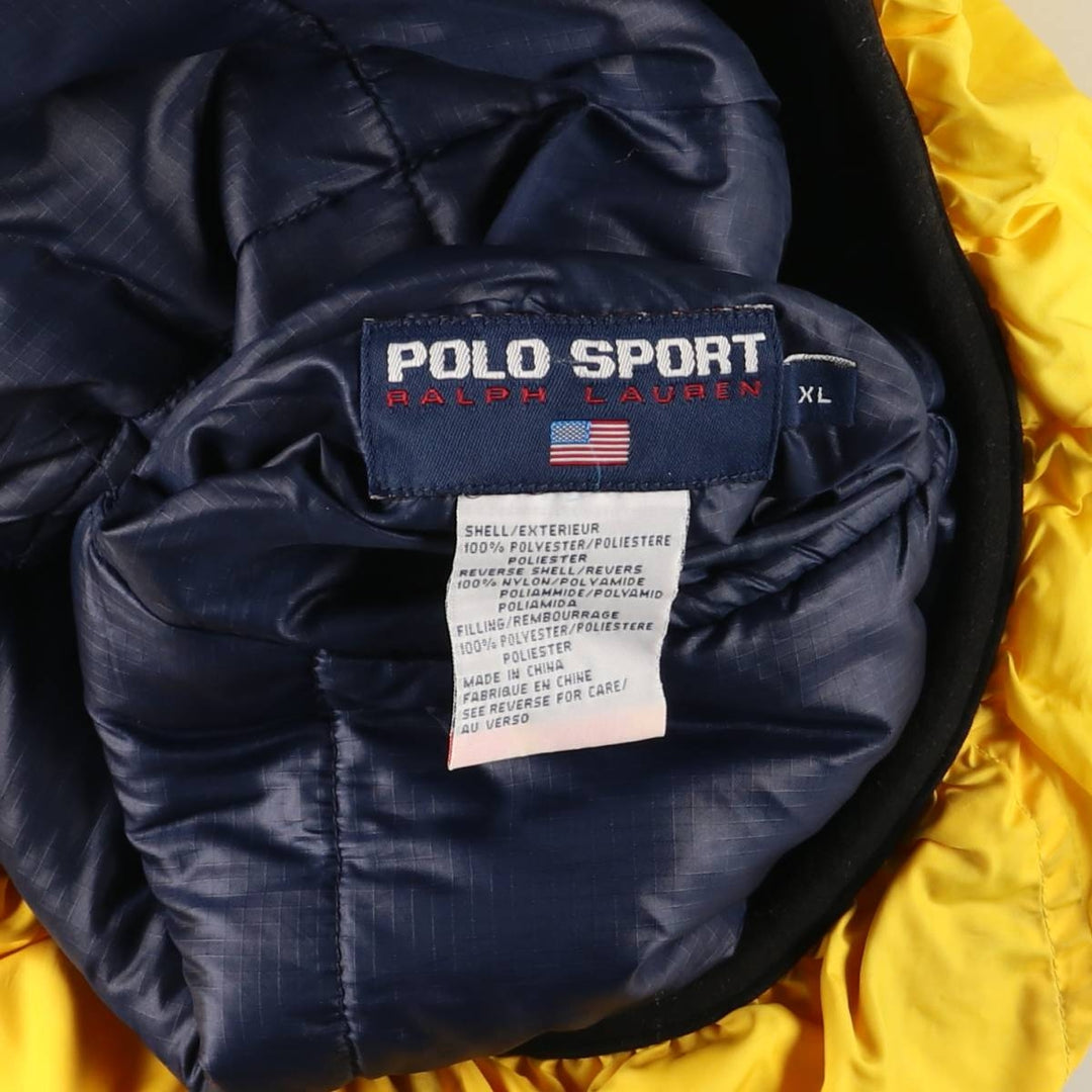 Ralph Lauren Polo Sport Padded Reversible Ripstop Anorak Jacket, Men's Size XL polyester yellow type Vintage Second Hand