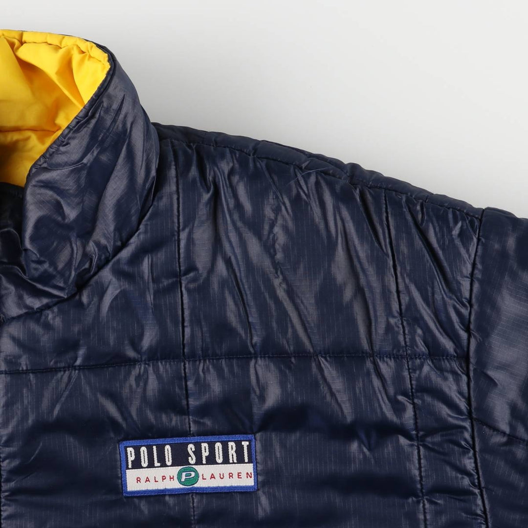 Ralph Lauren Polo Sport Padded Reversible Ripstop Anorak Jacket, Men's Size XL polyester yellow type Vintage Second Hand