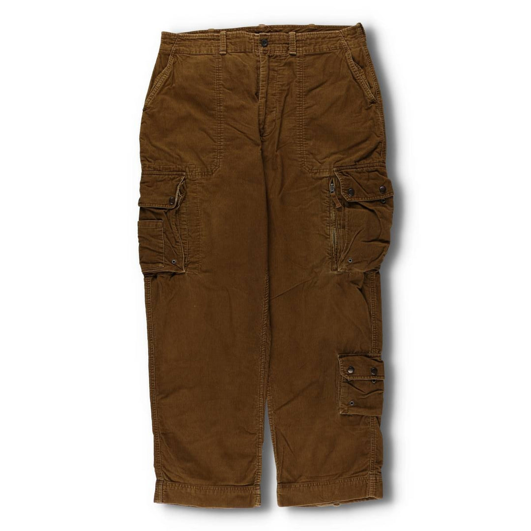Vintage Ralph Lauren POLO by Ralph Lauren corduroy cargo pants, men's size W39. cotton brown type Vintage Second Hand