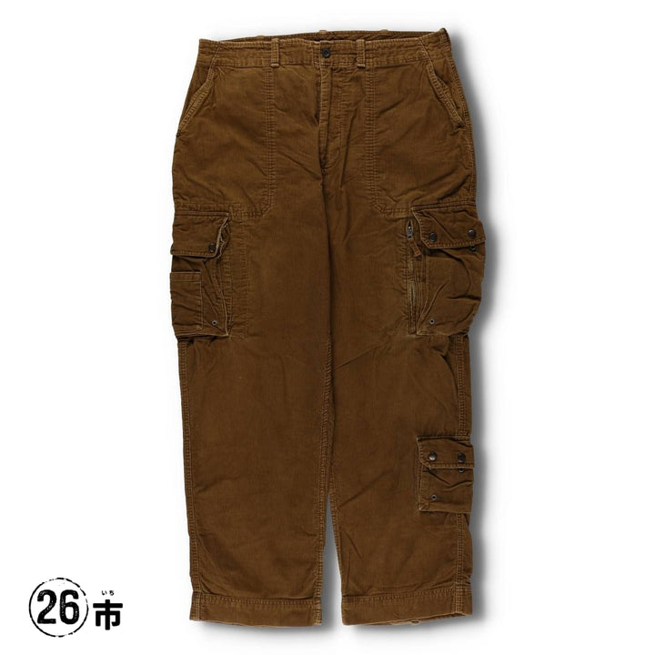 Vintage Ralph Lauren POLO by Ralph Lauren corduroy cargo pants, men's size W39. cotton brown type Vintage Second Hand