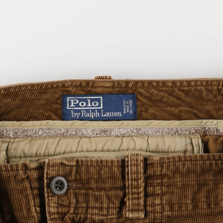 Vintage Ralph Lauren POLO by Ralph Lauren corduroy cargo pants, men's size W39. cotton brown type Vintage Second Hand