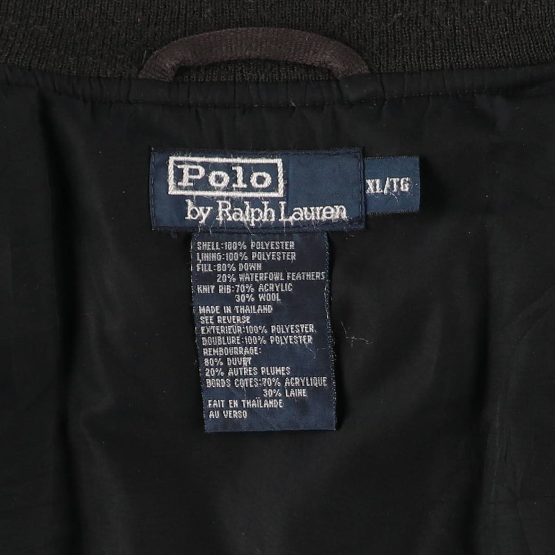 Ralph Lauren POLO by Ralph Lauren down jacket, men's size XL polyester black type Vintage Second Hand