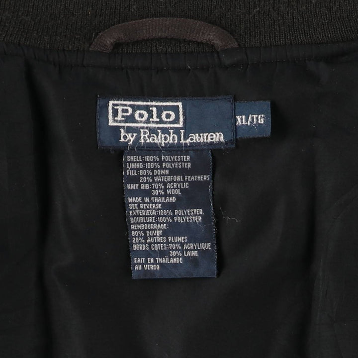 Ralph Lauren POLO by Ralph Lauren down jacket, men's size XL polyester black type Vintage Second Hand