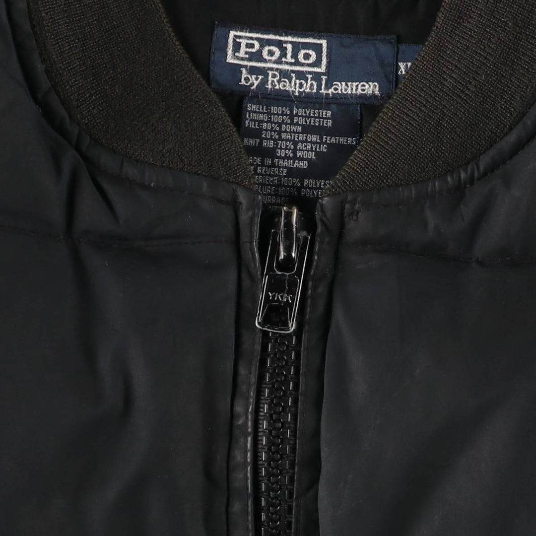 Ralph Lauren POLO by Ralph Lauren down jacket, men's size XL polyester black type Vintage Second Hand