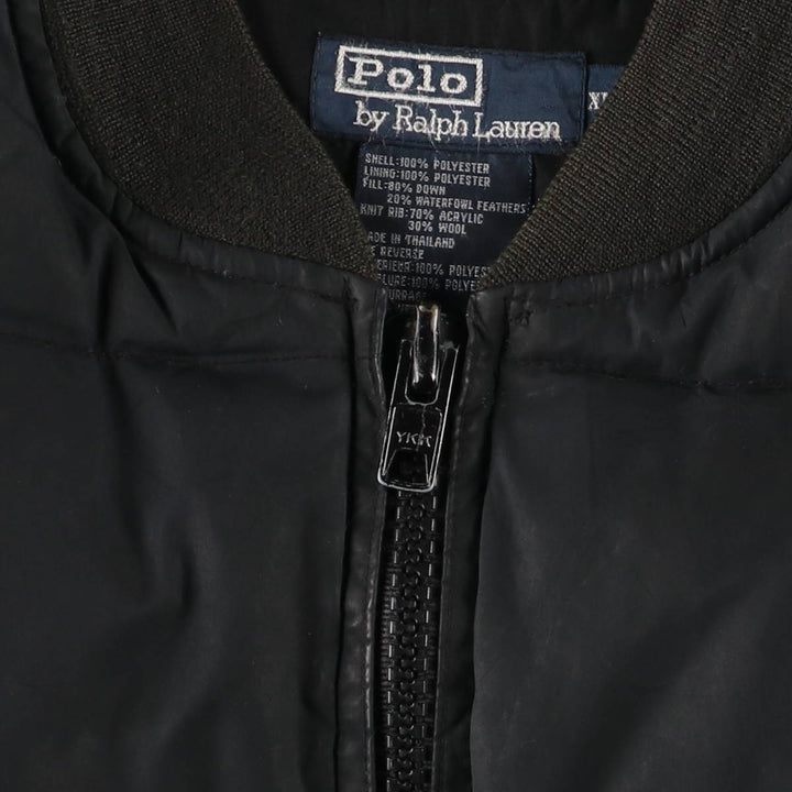 Ralph Lauren POLO by Ralph Lauren down jacket, men's size XL polyester black type Vintage Second Hand