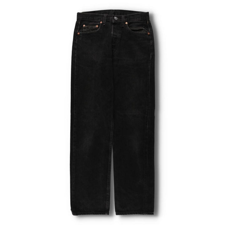 90'S Levi's 501-0185 Black Denim Straight Leg Denim Pants, Made in England, Men's, Size W30, Vintage cotton black type Vintage Second Hand