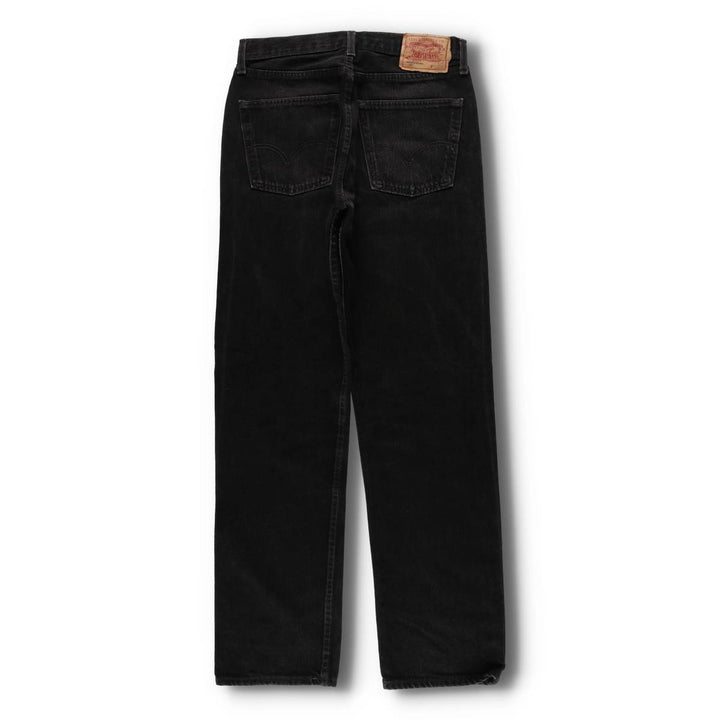90'S Levi's 501-0185 Black Denim Straight Leg Denim Pants, Made in England, Men's, Size W30, Vintage cotton black type Vintage Second Hand