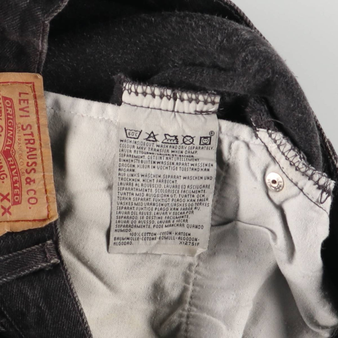 90'S Levi's 501-0185 Black Denim Straight Leg Denim Pants, Made in England, Men's, Size W30, Vintage cotton black type Vintage Second Hand