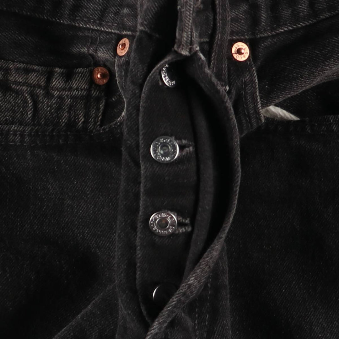 90'S Levi's 501-0185 Black Denim Straight Leg Denim Pants, Made in England, Men's, Size W30, Vintage cotton black type Vintage Second Hand