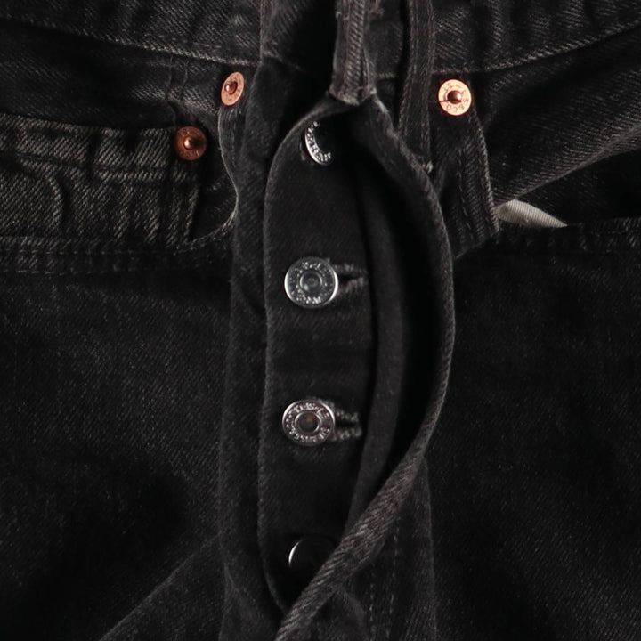 90'S Levi's 501-0185 Black Denim Straight Leg Denim Pants, Made in England, Men's, Size W30, Vintage cotton black type Vintage Second Hand