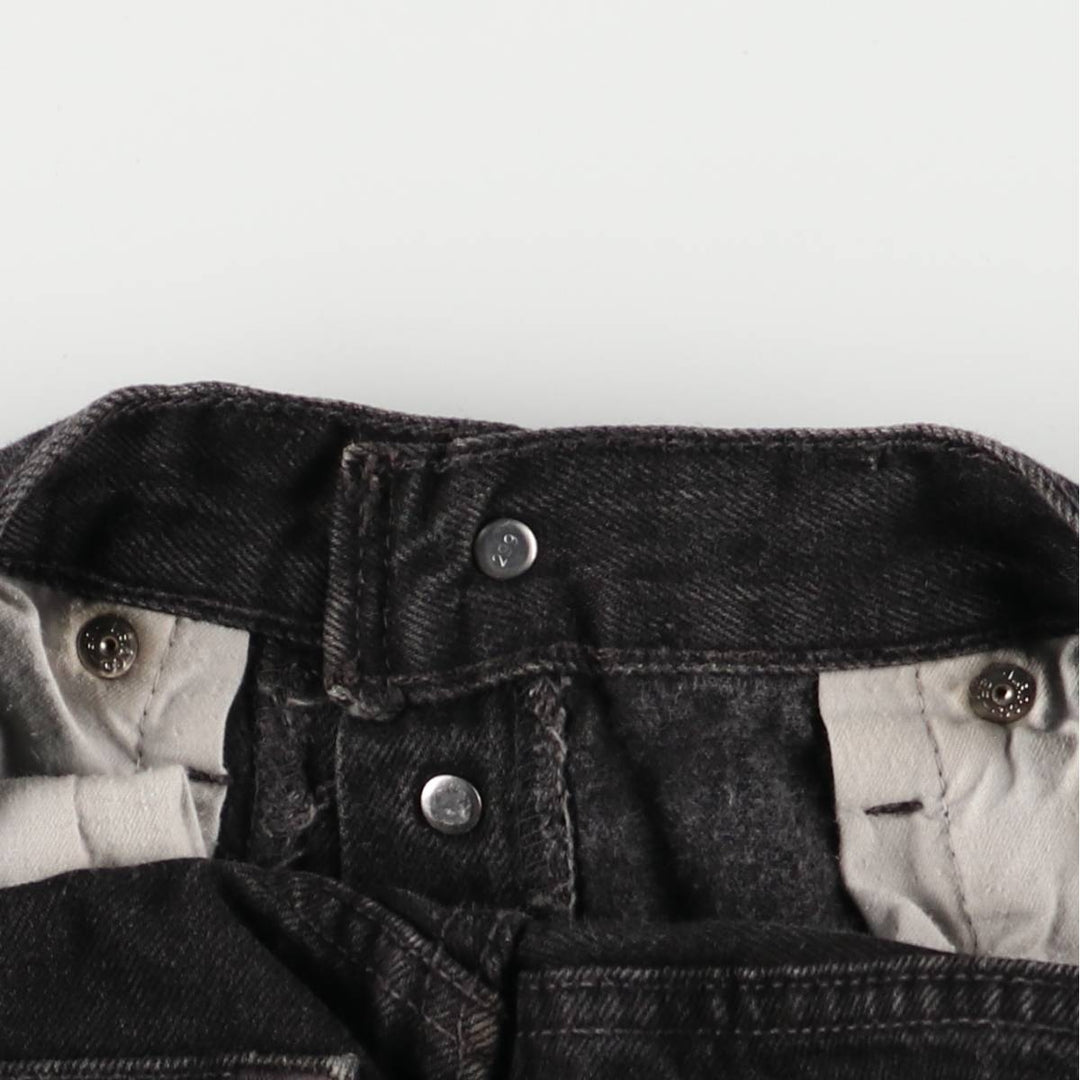 90'S Levi's 501-0185 Black Denim Straight Leg Denim Pants, Made in England, Men's, Size W30, Vintage cotton black type Vintage Second Hand