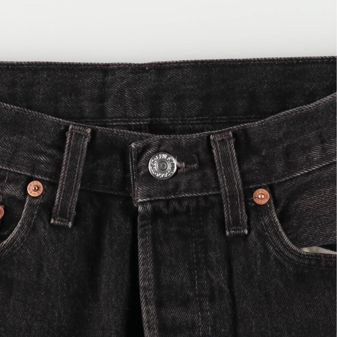 90'S Levi's 501-0185 Black Denim Straight Leg Denim Pants, Made in England, Men's, Size W30, Vintage cotton black type Vintage Second Hand