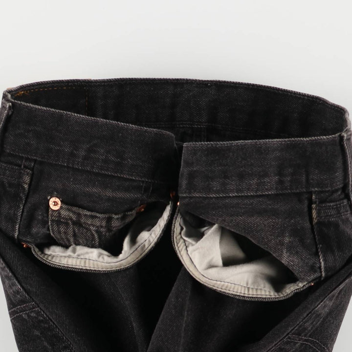 90'S Levi's 501-0185 Black Denim Straight Leg Denim Pants, Made in England, Men's, Size W30, Vintage cotton black type Vintage Second Hand