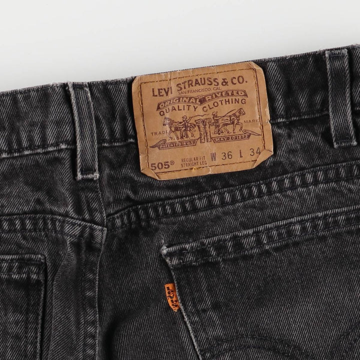 90'S Levi's 40505-4159 Orange Tab Black Denim Tapered Denim Pants Men's Size 35 cotton black type Vintage Second Hand