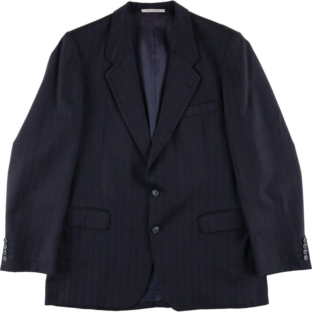 Yves Saint Laurent Striped Wool Tailored Jacket, Made in France, Men's Size M wool navy blue type Vintage Second Hand
