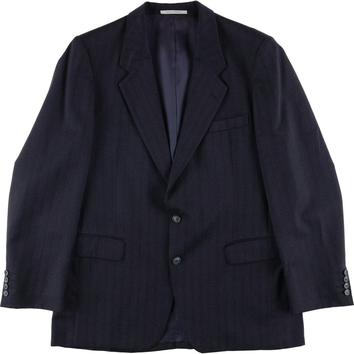 Yves Saint Laurent Striped Wool Tailored Jacket, Made in France, Men's Size M wool navy blue type Vintage Second Hand