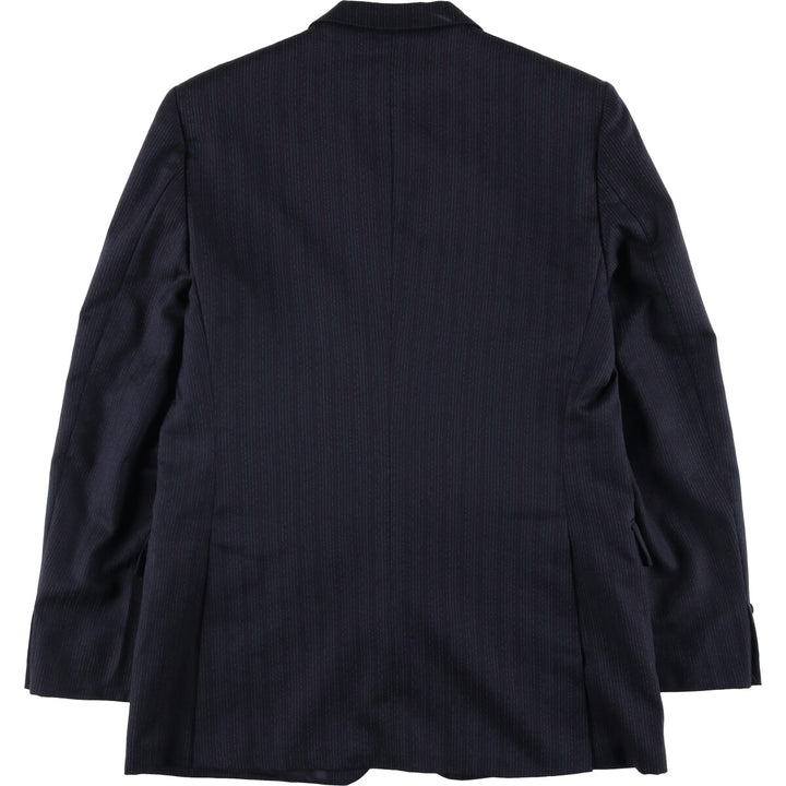 Yves Saint Laurent Striped Wool Tailored Jacket, Made in France, Men's Size M wool navy blue type Vintage Second Hand