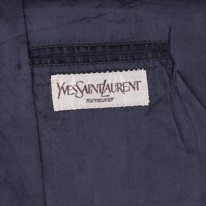 Yves Saint Laurent Striped Wool Tailored Jacket, Made in France, Men's Size M wool navy blue type Vintage Second Hand