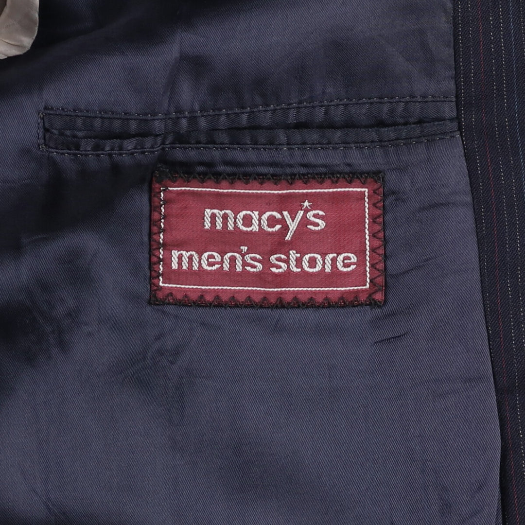 Yves Saint Laurent Striped Wool Tailored Jacket, Made in France, Men's Size M wool navy blue type Vintage Second Hand