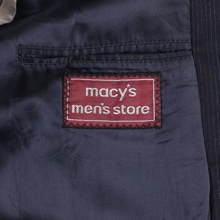 Yves Saint Laurent Striped Wool Tailored Jacket, Made in France, Men's Size M wool navy blue type Vintage Second Hand